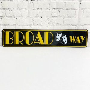 BROADWAY Theater Metal Street Sign 24" X 5" Embossed Wall Art Home Decor